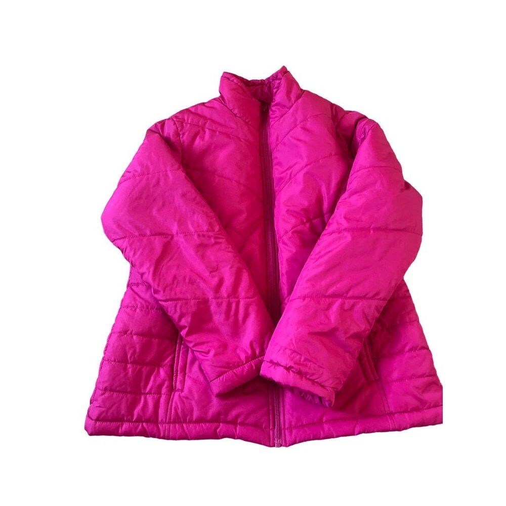 Faded Glory Juniors Size Large Pink 100% Polyester Puffer‎ Long Sleeve Jacket